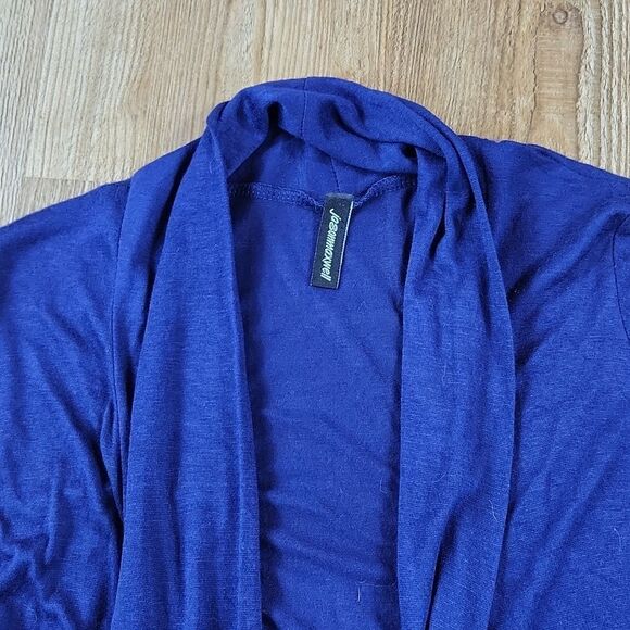 💜Jason Maxwell Blue w/Silver Studded Cuff Cascading Front Cardigan Small - Picture 8 of 13